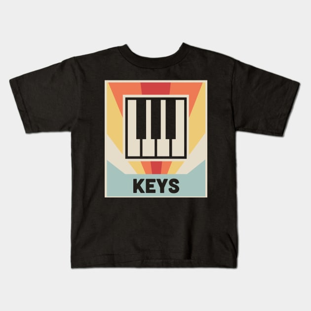 Vintage Style KEYS Poster | Synthesizer Design Kids T-Shirt by MeatMan